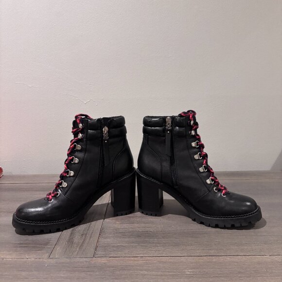 Sam Edelman Stacked Heel Black Leather Boot - Picture 6 of 10